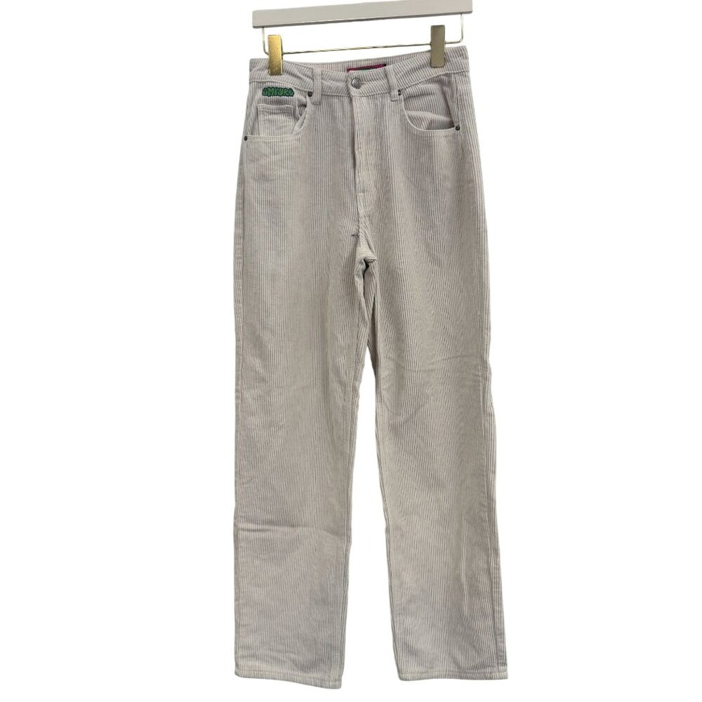Empyre Tori Corduroy Pants Womens Size 2 Cream Straight Leg High Rise Casual